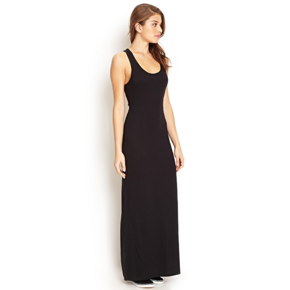 Forever 21 Black Racerback Tank Maxi Dress
